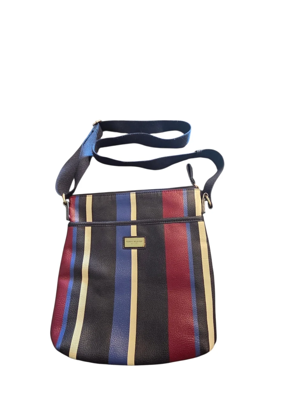 Tommy Hilfiger Striped Faux Leather Crossbody Bag